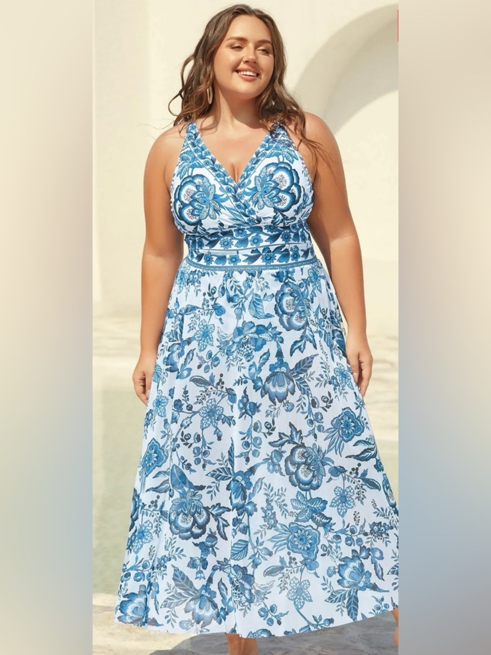 Cerulean Blue bathing suit & maxi skirt/coverup set by Shape Curve